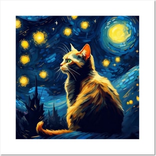 Cat Van Gogh Posters and Art